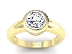 Pierścionek z diamentem żółte i białe złoto - 20032zb