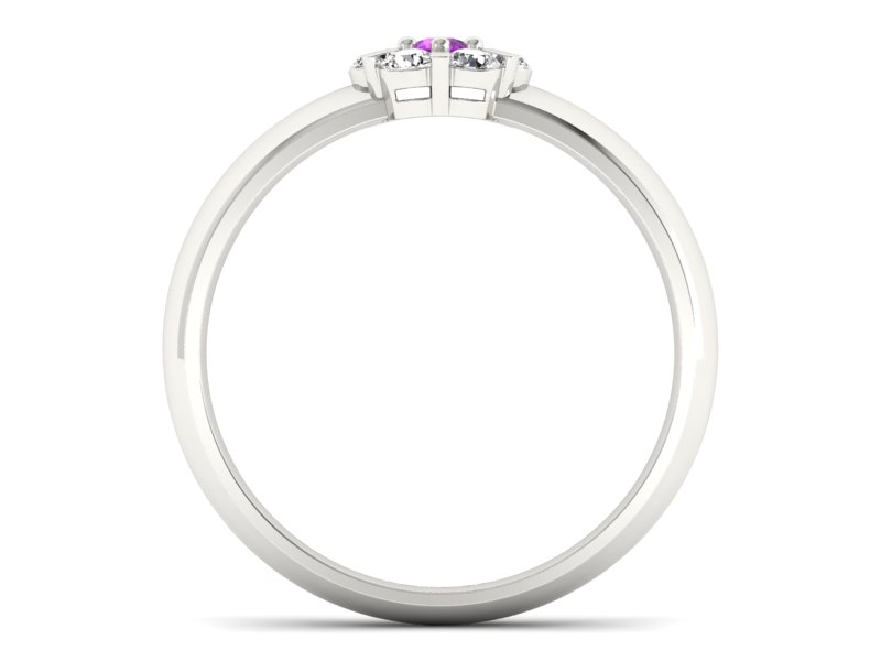 Złoty pierścionek z ametystem i brylantami - 20033bam - 2