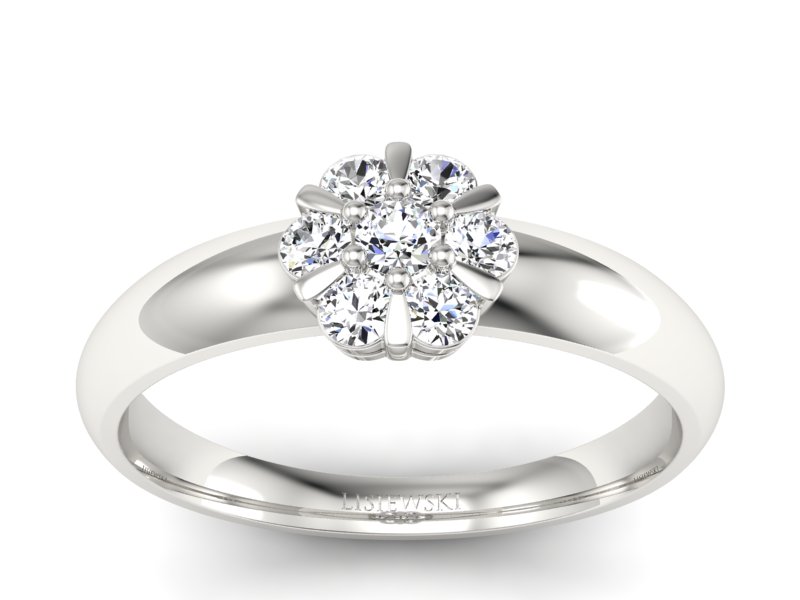 Pierścionek zaręczynowy z brylantami białe złoto - 20033bbr - 1