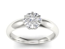 Pierścionek zaręczynowy z brylantami białe złoto - 20033bbr