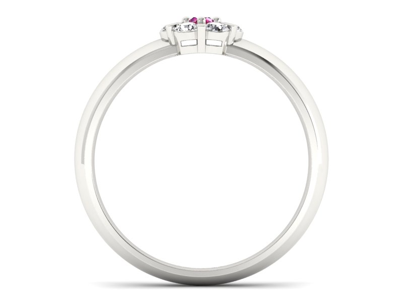 Pierścionek z rubinem i brylantami białe złoto - 20033br1 - 2