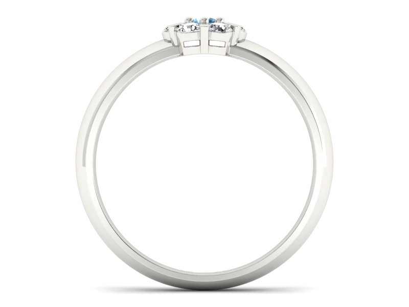 Pierścionek z topazem i brylantami białe złoto - 20033btp - 2