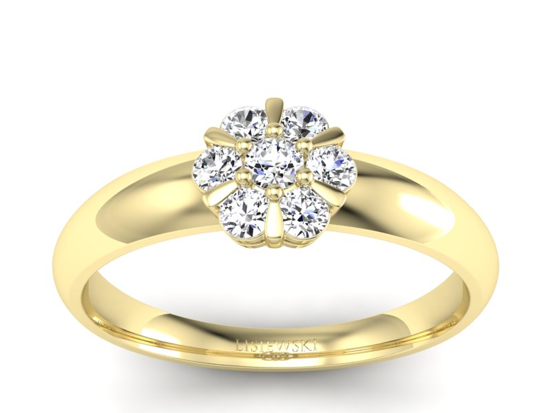 Złoty pierścionek z brylantami żółte złoto - 20033z_VS - 1