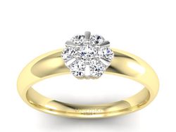 Pierścionek z diamentami żółte i białe złoto - 20033zb