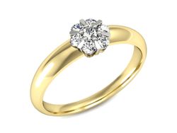 Pierścionek z diamentami żółte i białe złoto 585 - 20033zb