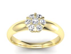 Złoty pierścionek z brylantami żółte złoto - 20033zbr