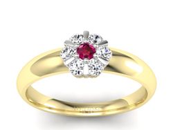 Pierścionek z rubinem i diamentami - 20033zbr1
