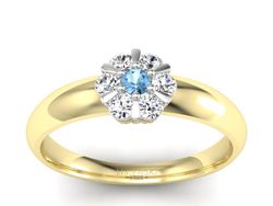 Złoty pierścionek z topazem i brylantami - 20033zbtp