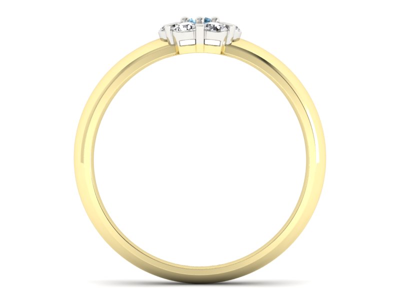 Złoty pierścionek z topazem i brylantami - 20033zbtp - 2