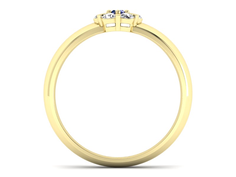 Złoty pierścionek z szafirem i brylantami - 20033zsz1 - 2