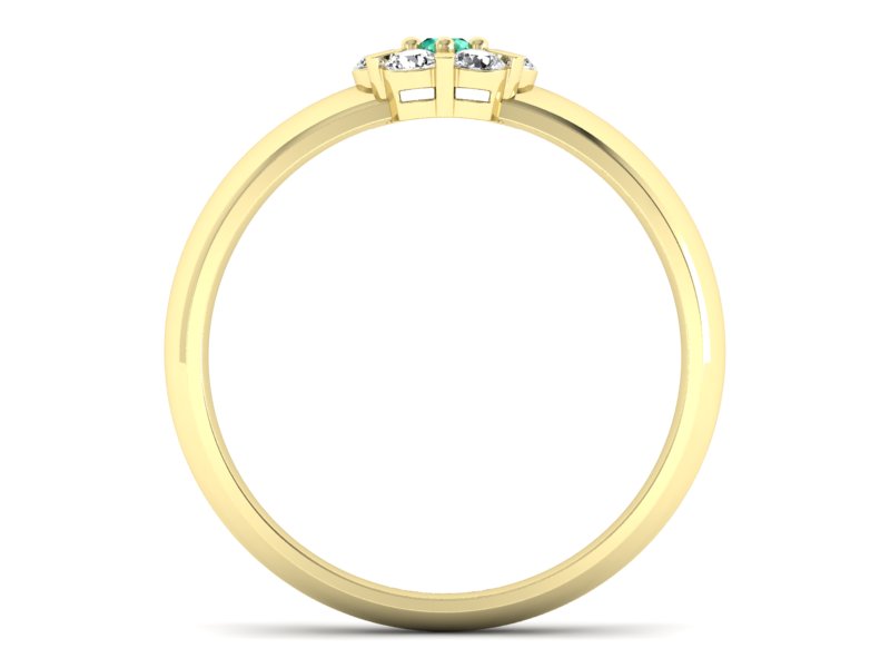 Złoty pierścionek ze szmaragdem i brylantami - 20033zszm - 2