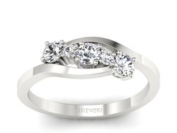 Złoty pierścionek z brylantami białe złoto - 20034b