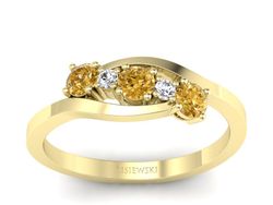 Pierścionek z brylantami żółte złoto - 20034br_VS_Gold