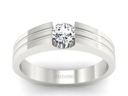 Pierścionek z brylantem białe złoto - 20039b