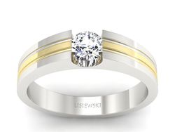 Złoty pierścionek zaręczynowy z brylantem - 20039bz