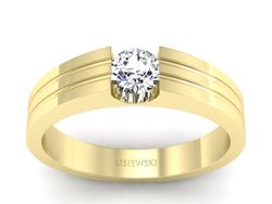 Złoty pierścionek z brylantem żółte złoto - 20039z