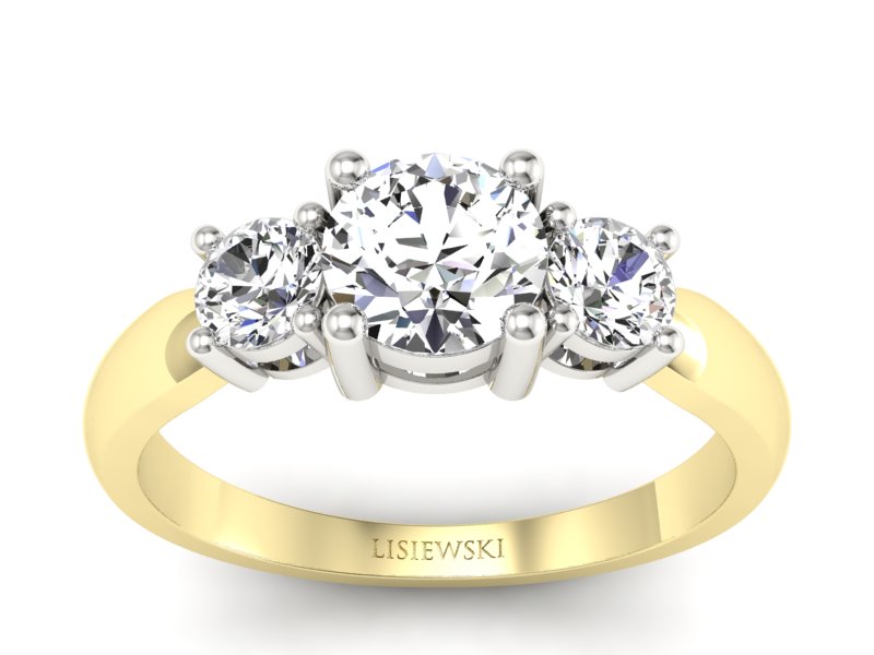 Pierścionek z brylantami białe i żółte złoto - 20043br_VS_H - 1