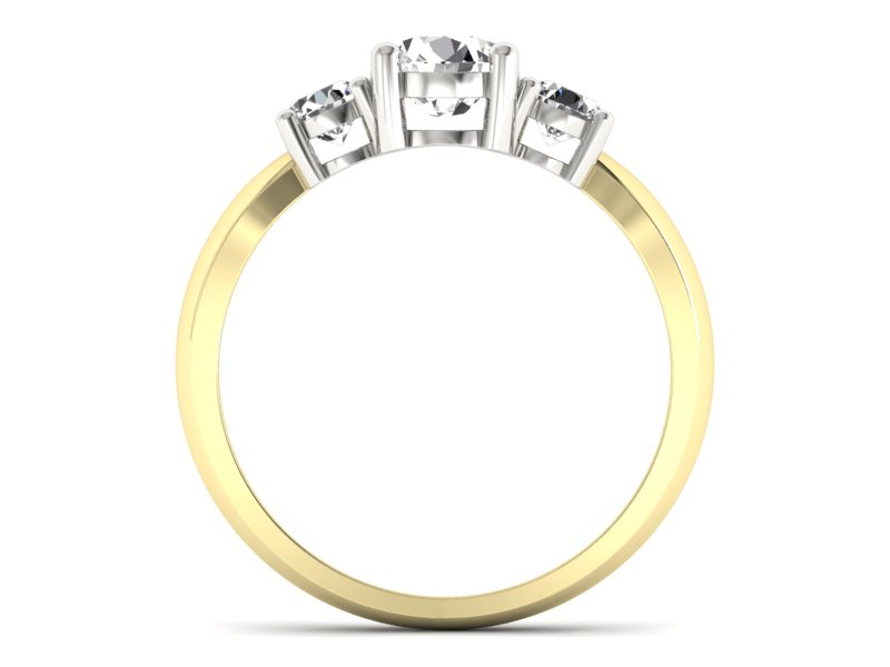 Pierścionek z brylantami białe i żółte złoto - 20043br_VS_H - 2
