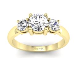 Złoty pierścionek z diamentami żółte złoto 585 - 20043z