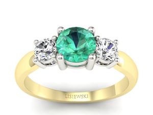 Pierścionek ze szmaragdem i brylantami