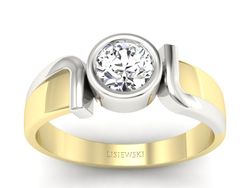 Pierścionek z diamentem żółte i białe złoto - 20046b_br_SI_H