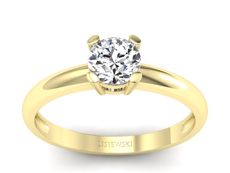 Złoty pierścionek z brylantem - 20051br_Vs_H - 1