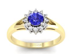 Pierścionek z szafirem i diamentami złoto 585 - 20052zbszc