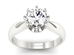 Pierścionek zaręczynowy z brylantem białe złoto - 20054b