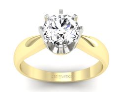 Pierścionek z brylantem żółte i białe złoto - 20054br_P_H_09