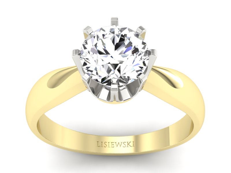 Pierścionek z brylantem złoto dwukolorowe - 20054br_SI_H_025 - 1