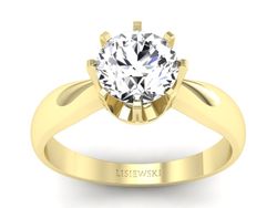 Złoty pierścionek z brylantem żółte złoto - 20054z