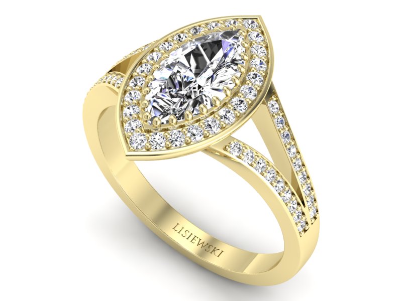 Pierścionek z diamentami żółte złoto promocja - 2061skwpro - 3