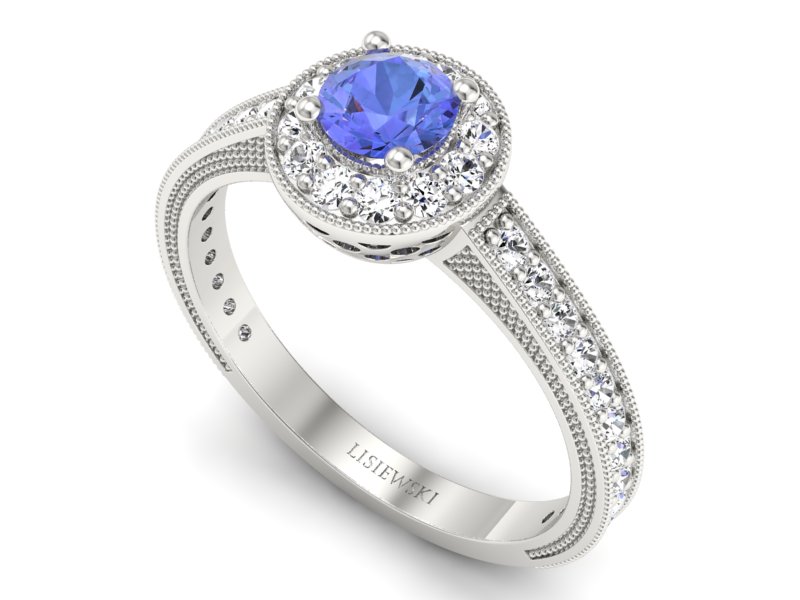 Pierścionek z tanzanitem i brylantami promocja - 2068skwpro - 3