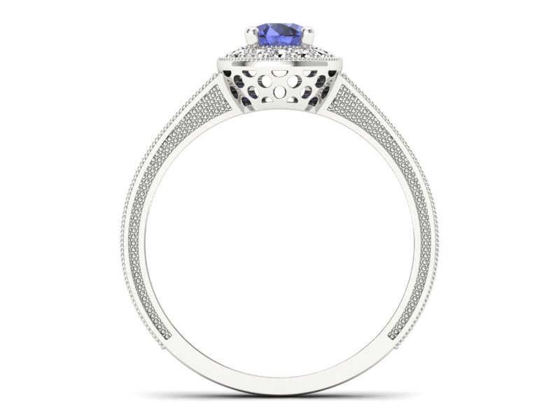 Pierścionek z tanzanitem i brylantami promocja - 2068skwpro - 2