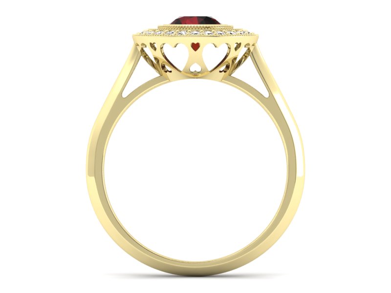 Pierścionek z granatem i brylantami promocja - 2071skkpro - 2