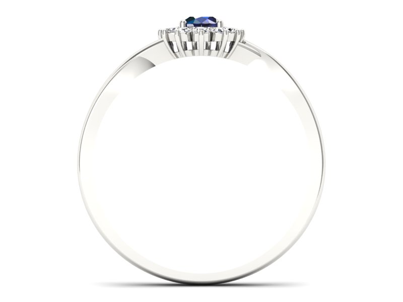 Złoty pierścionek z szafirem i brylantami - 2099skwpro - 2