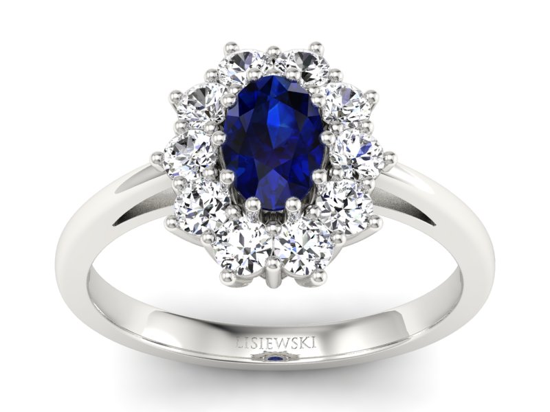 Pierścionek z szafirem i brylantami promocja - 2307skwpro - 1