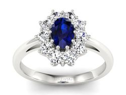 Pierścionek z szafirem i brylantami promocja - 2307skwpro