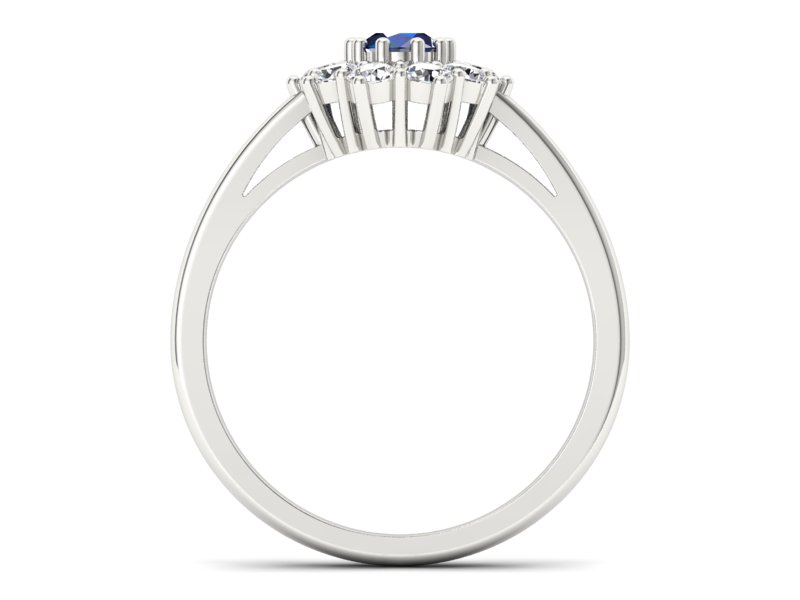 Pierścionek z szafirem i brylantami promocja - 2307skwpro - 2