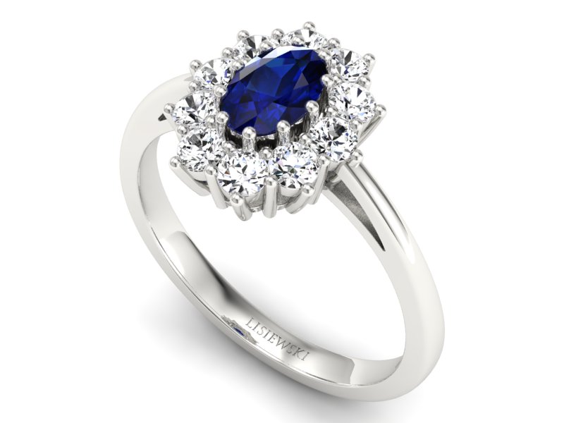 Pierścionek z szafirem i brylantami promocja - 2307skwpro