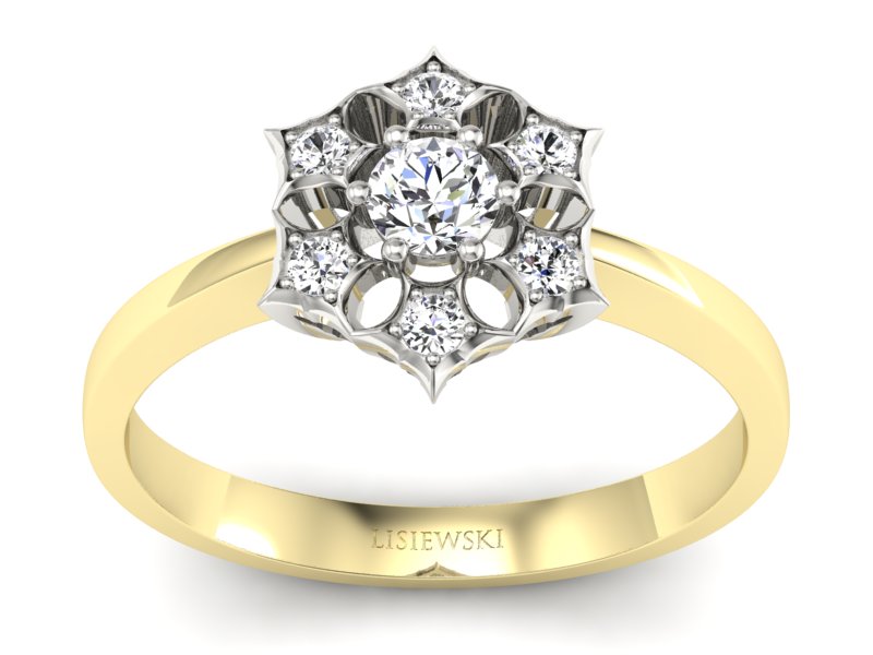 Pierścionek z brylantami złoto 585 promocja - 2324skwpro - 1