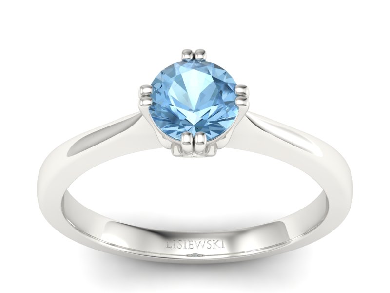 Złoty pierścionek z akwamarynem i brylantami - 2360skwpro - 1