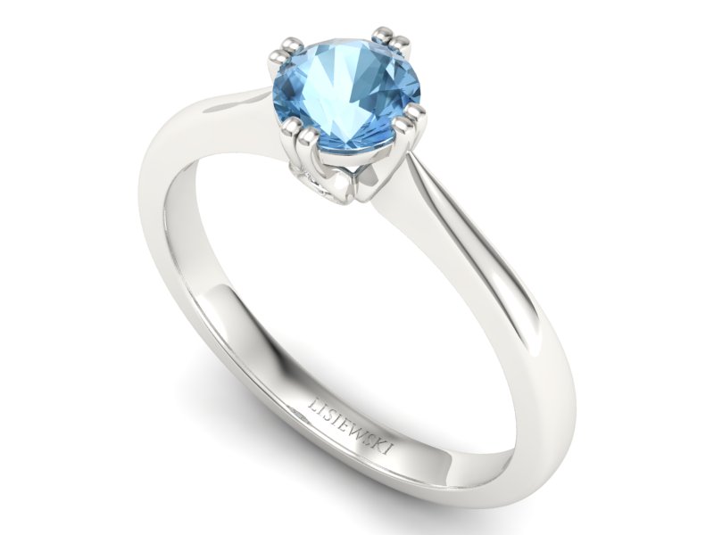 Złoty pierścionek z akwamarynem i brylantami - 2360skwpro - 3