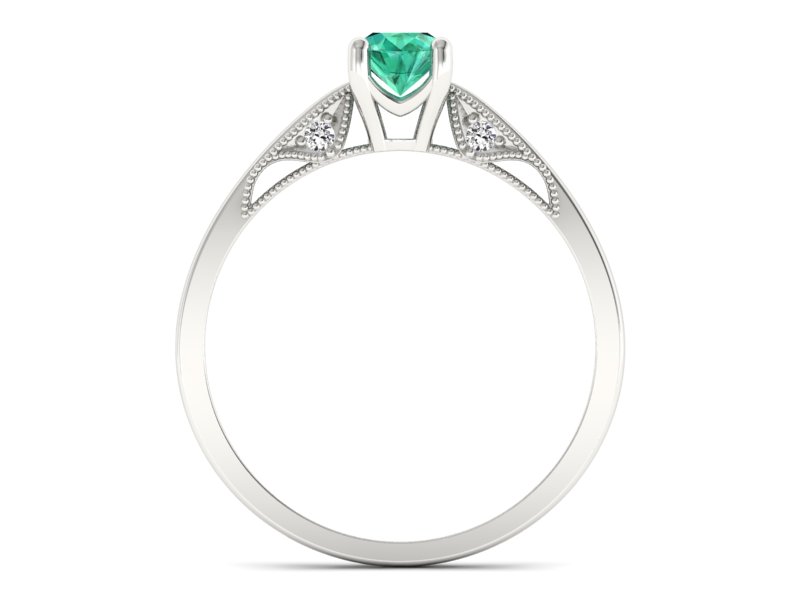 Pierścionek ze szmaragdem z brylantami promocja - 2419skwpro - 2