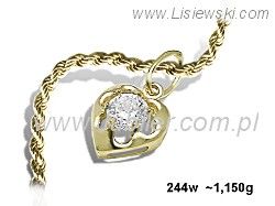 Złota zawieszka z cyrkonią - kwintesencja elegancji - 244w