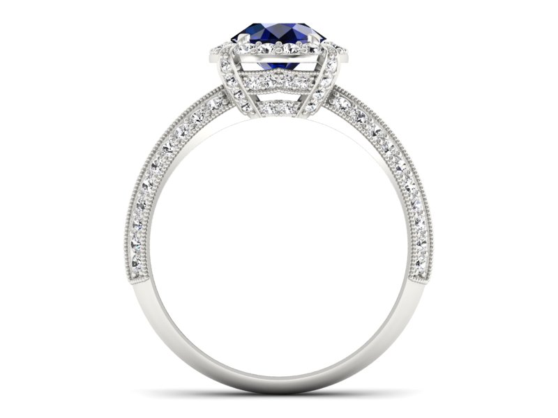 Pierścionek z szafirem i brylantami promocja - 2461skwpro - 2