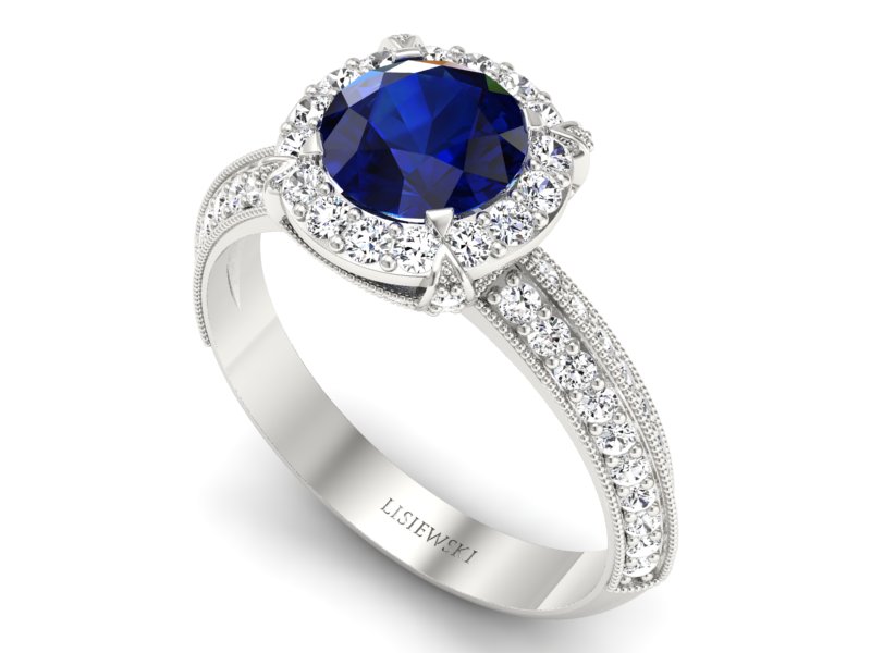 Pierścionek z szafirem i brylantami promocja - 2461skwpro - 3