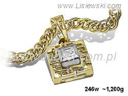 Złoty wisiorek z cyrkonią - codzienna dawka elegancji - 246w