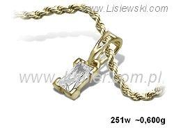 Złota zawieszka z cyrkonią - luksus w zasięgu ręki - 251w