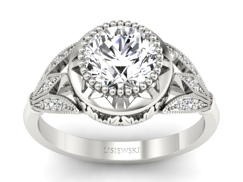 Pierścionek z diamentami białe złoto próba 585 - 2557skwpro - 1